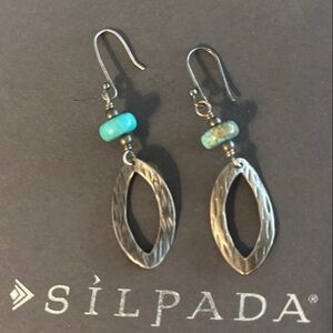 Silpada Silver and Turquoise Drop Earrings